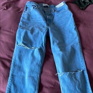 Women's Blue Distressed Jeans